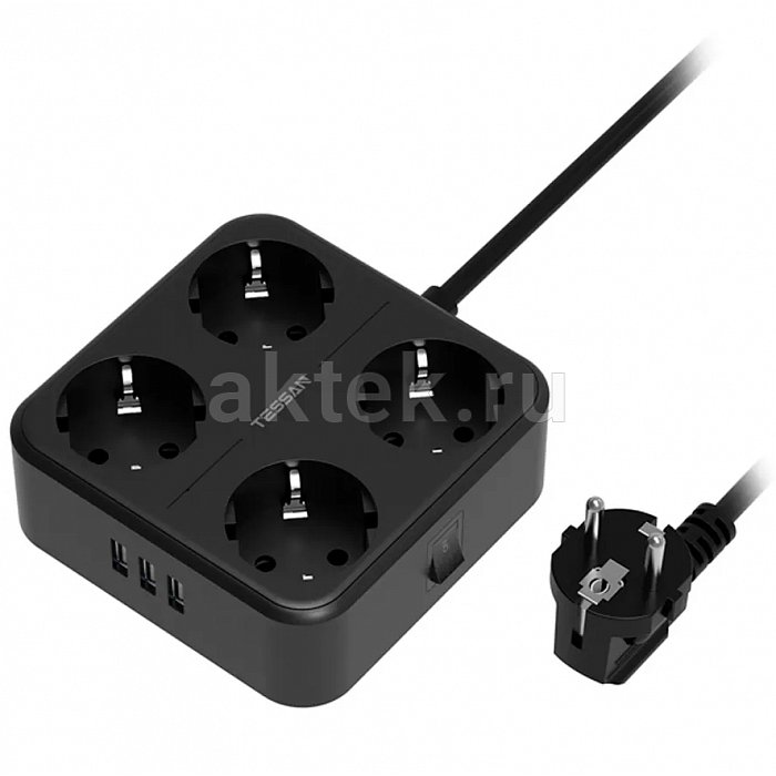 Сетевой фильтр Tessan TS-302 Black