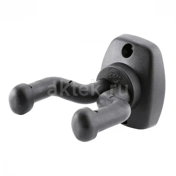 K&M 16250-000-55 короткий настенный держатель гитары, стальной, чёрный