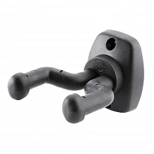 K&M 16250-000-55 короткий настенный держатель гитары, стальной, чёрный