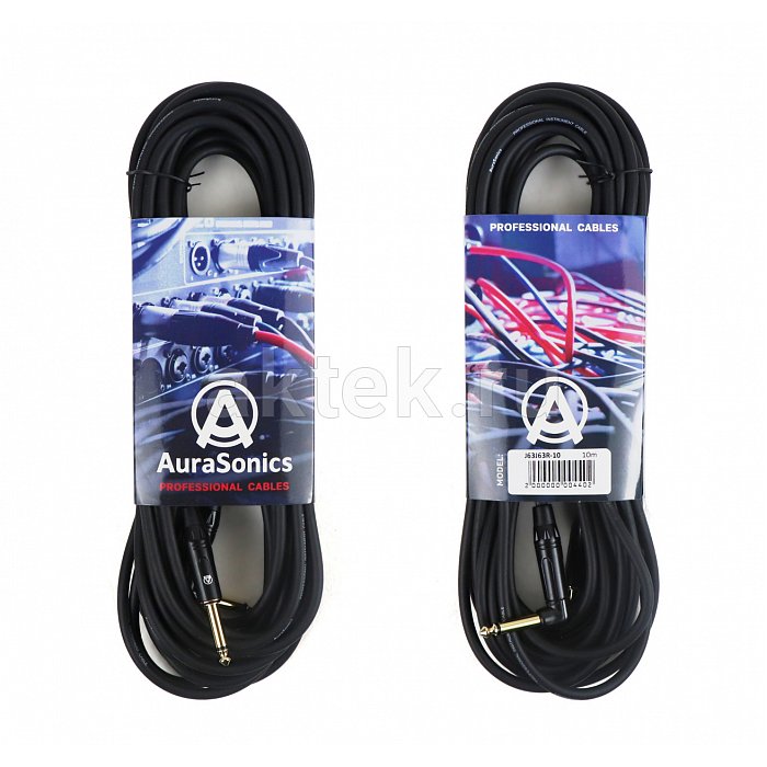 AuraSonics J63J63R-10 гитарный кабель Jack TS 6,3 мм - угловой Jack TS