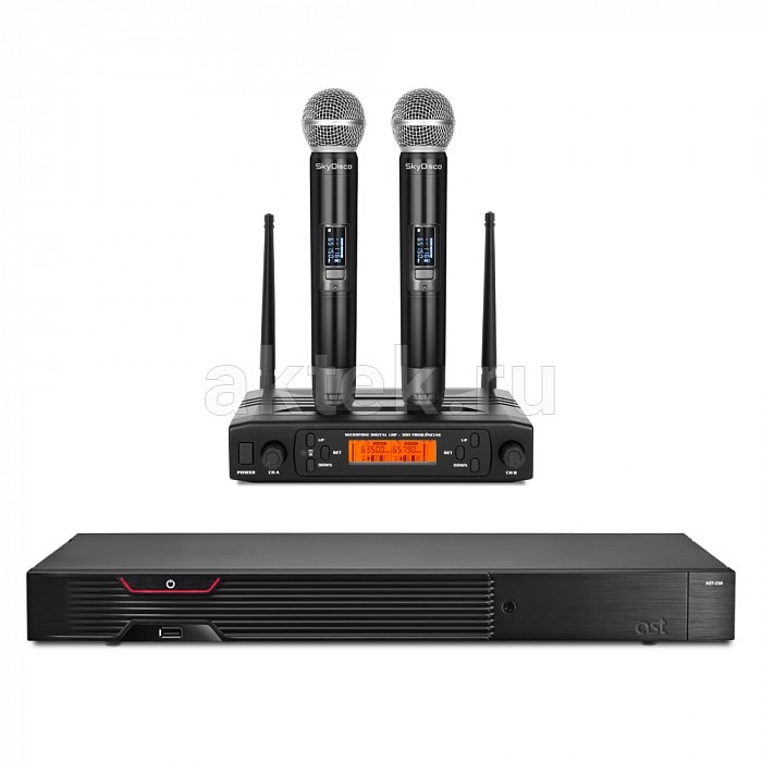 Караоке система премиум класса с микрофонами AST 250+SkyDisco MIC-WL28
