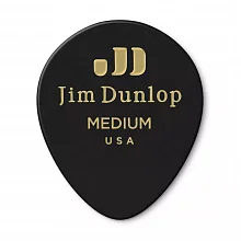 Dunlop 485P03MD Celluloid Black Teardrop Medium медиаторы, целлулоид, 12 шт