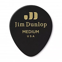 Dunlop 485P03MD Celluloid Black Teardrop Medium медиаторы, целлулоид, 12 шт