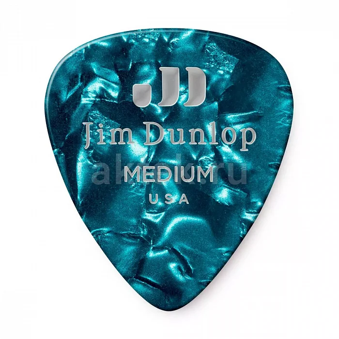 Dunlop 483P11MD Celluloid Turquoise Pearloid Medium медиаторы, целлулоид, 12 шт
