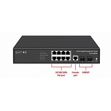 AirLive POE-GSH802M-120 управляемый L2+ коммутатор 8×PoE+ 2×SFP 120Вт