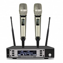 Комплект беспроводных микрофонов для караоке SkyDisco MIC-WL27 Золотой