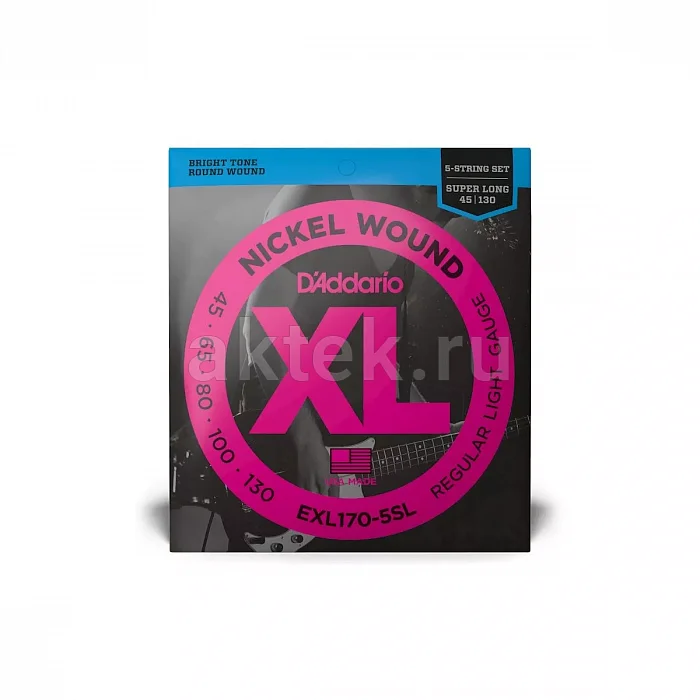 D'Addario EXL170-5SL струны для 5-струнной бас-гитары, 45-130