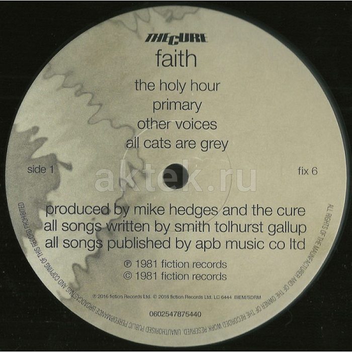 Виниловая пластинка THE CURE - FAITH 180 GRAM BLACK VINYL 12" 4
