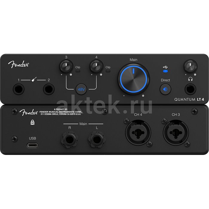 USB-C аудиоинтерфейс Fender Quantum LT4 4x4 2