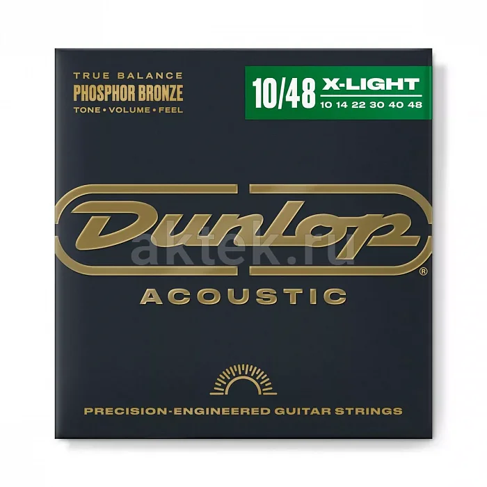 Dunlop DAP1048 Phosphor Bronze комплект струн, калибр 10-48, Light