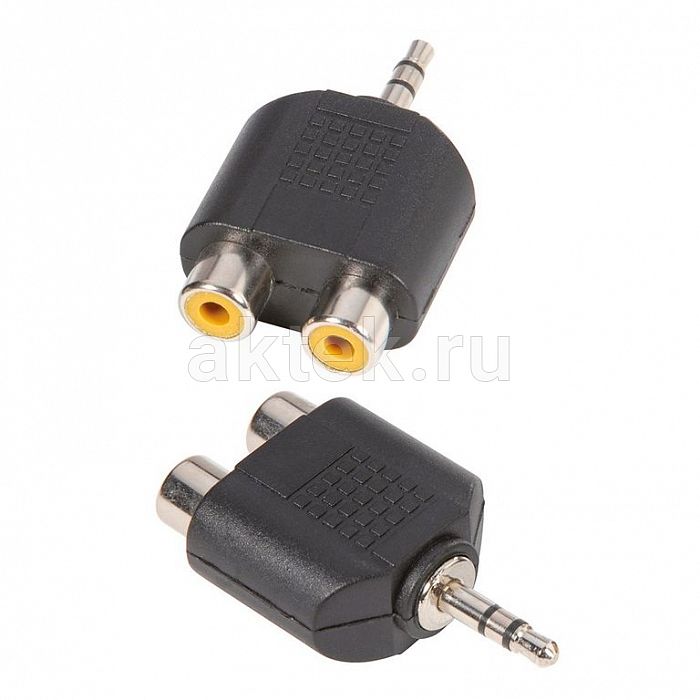 Adam Hall 7550 Black адаптер 2×RCA-F-mono–TRS3.5-M-stereo