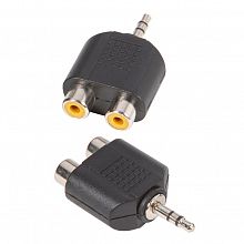 Adam Hall 7550 Black адаптер 2×RCA-F-mono–TRS3.5-M-stereo