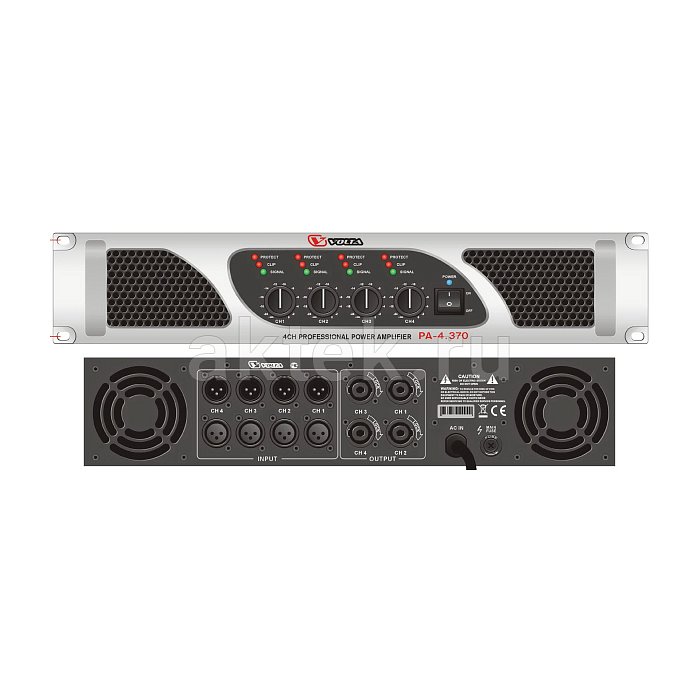 VOLTA PA-4.370 концертный усилитель мощности, 4×250 Вт, 4 канала 2