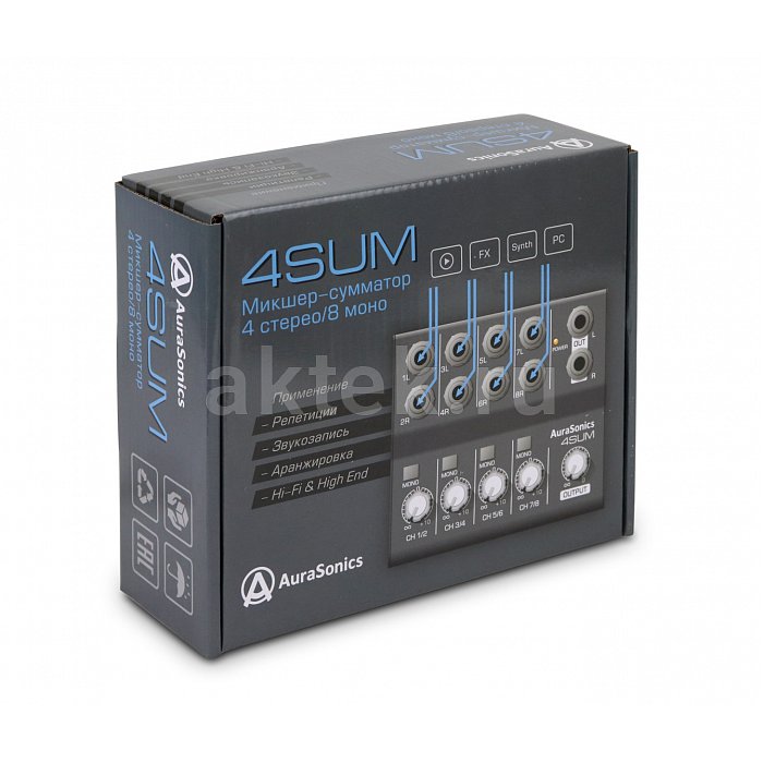 AuraSonics 4SUM 4-х канальный микшер-сумматор линейного стереосигнала 5