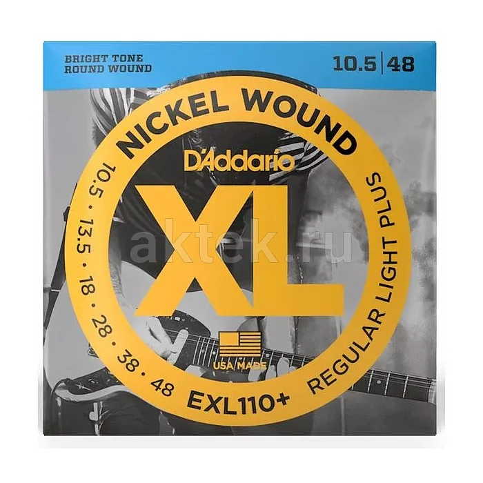 D'Addario EXL110+ струны для электрогитары, 10,5–48, никелированная сталь