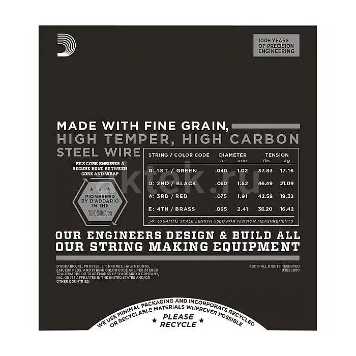D'Addario ECB80 струны для бас-гитары, 40-95 2