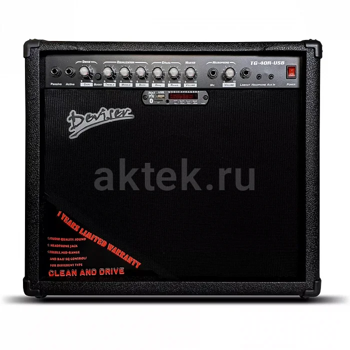 Deviser TG-40 USB транзисторный гитарный комбоусилитель, 40 Вт, два канала