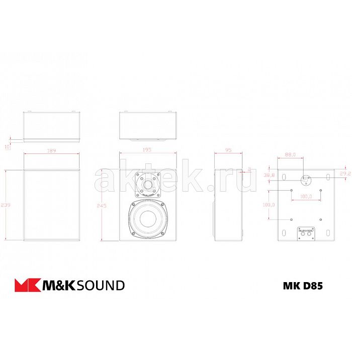 M&K Sound D85 Grey-Satin/Grey-Cloth пассивная настенная АС 5,25″ 25–200Вт 4
