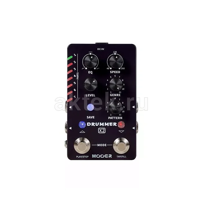 Mooer Drummer X2 педаль-драм-машина, 11 жанров, 121 грув, Tap Tempo
