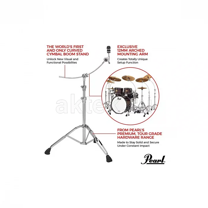 Pearl B-1030C стойка-журавль для тарелки, изогнутая стрела Boomerang 6