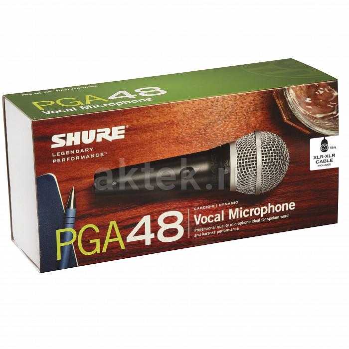SHURE PGA48LC динамический вокальный микрофон, 70 Гц–15 кГц, кардиоидная диаграмма 3