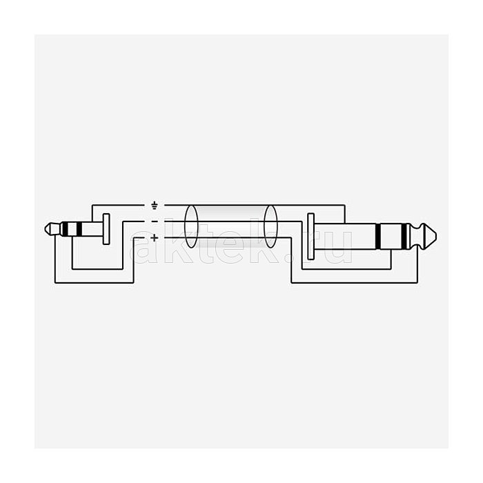 ROXTONE RACC280/3 аудиокабель Jack 3,5–Jack 6,3, 3 м, 2×0,14 мм² 3