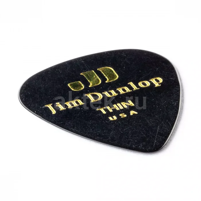 Dunlop 483P03TH Celluloid Black Thin 12Pack медиаторы, целлулоид, 12 шт 2
