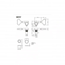 Gotoh GB-707-5-B-(L3+R2) колки для 5-струнной бас-гитары, 3+2 2