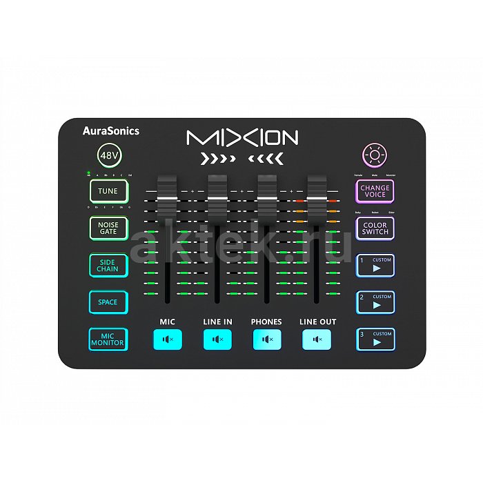 AuraSonics MIXION USB-аудиоинтерфейс, микшер, для геймеров и стримеров 8