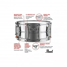 Pearl STH1465S стальной малый барабан, 14×6,5″ 3 Pearl STH1465S стальной малый барабан, 14×6,5″ 3
