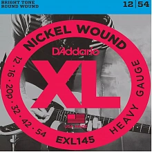 D'Addario EXL145 струны 12-54 с никелированной стальной обмоткой