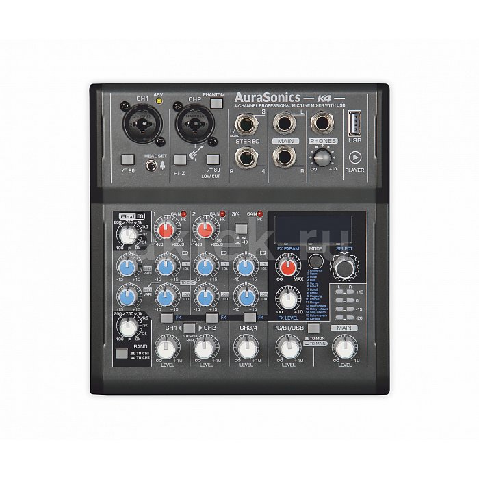 AuraSonics K4 компактный микшерный пульт 2 мик.+1 3