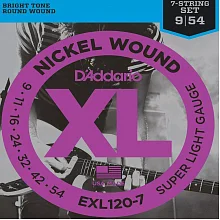 D'Addario EXL120-7 комплект струн, 7 струн, калибр 9-54
