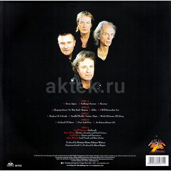 Виниловая пластинка ASIA - PHOENIX 180 GRAM BLACK VINYL 12" 2
