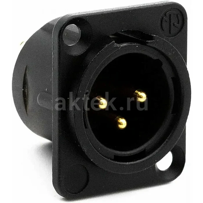 Neutrik NC3MD-L-BAG-1 панельный разъем XLR male черненый корпус
