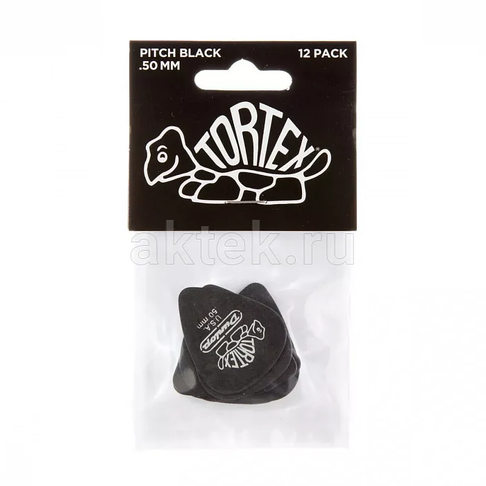 Dunlop 488P050 Tortex Pitch Black Standard медиаторы, 0,5 мм 4