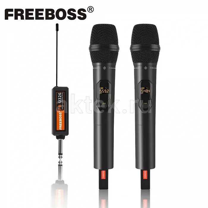 FREEBOSS FB-U326 микрофонная радиосистема, 2 микрофона, 500–590 МГц