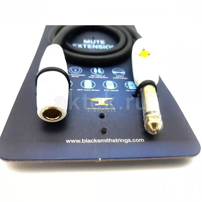 BlackSmith Mute Extension Instrument Cable 1.96ft MEIC-STS60, Jack–Jack, кнопка Mute 2