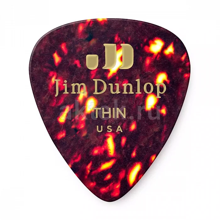Dunlop 483P05TH Celluloid Shell Thin 12Pack медиаторы, целлулоид, 12 шт
