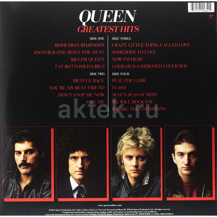 Виниловая пластинка QUEEN - GREATEST HITS 180 GRAM BLACK VINYL 12" 2