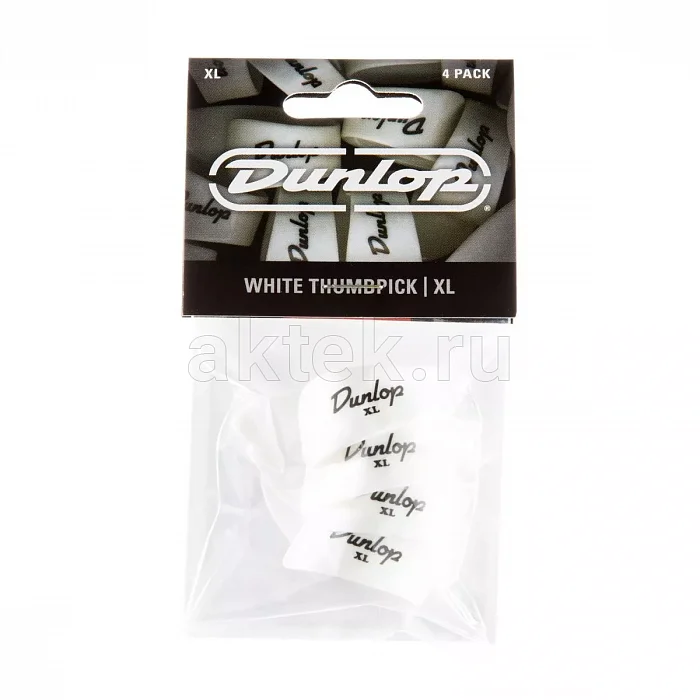 Dunlop 9004P Plastic Thumbpick White 4Pack медиаторы-когти, жёсткие, 4 шт