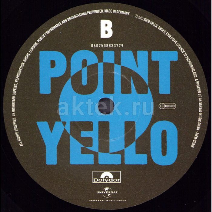 Виниловая пластинка YELLO - POINT 180 GRAM BLACK VINYL 12" 3
