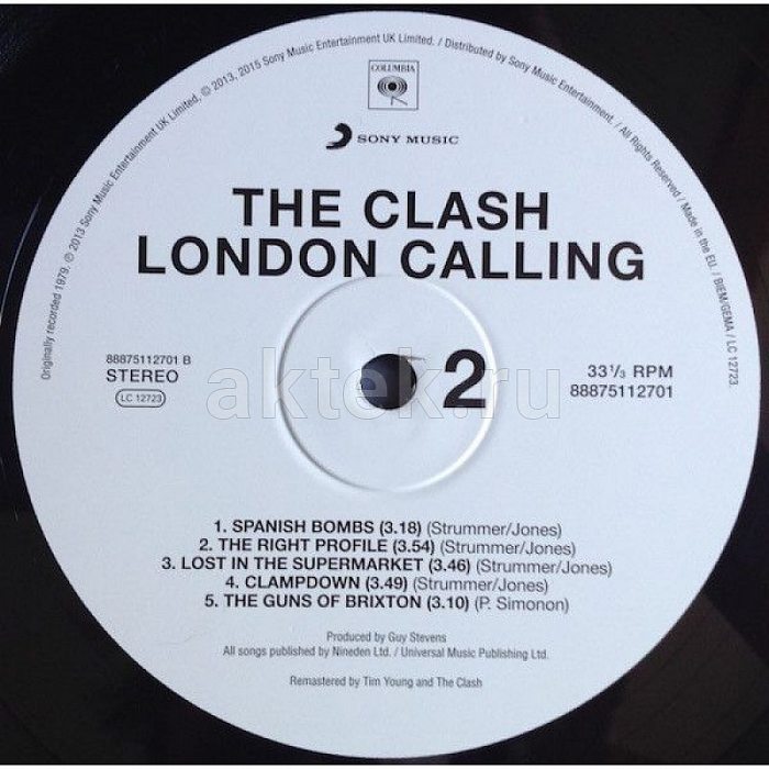 Виниловая пластинка THE CLASH - LONDON CALLING 180 GRAM BLACK VINYL 12" 4