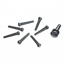 D’Addario PW-PS9 пины бриджа акустической гитары, чёрные, ABS