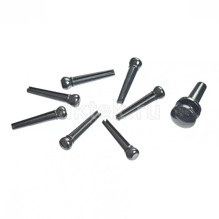 D’Addario PW-PS9 пины бриджа акустической гитары, чёрные, ABS
