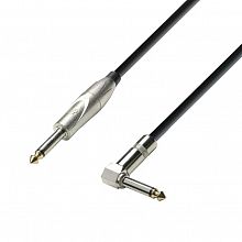Adam Hall K3IPR0600 Black инструментальный кабель TS6.3–TS6.3 прямой–угловой 6м