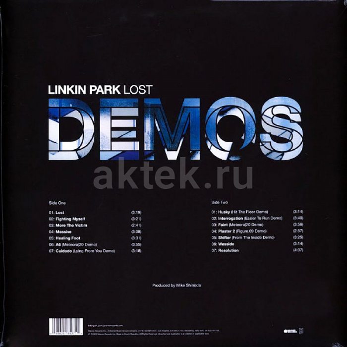 Виниловая пластинка LINKIN PARK - LOST DEMOS 180 GRAM BLACK VINYL 12" 2