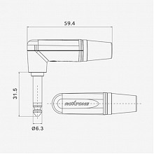 ROXTONE PJ2RX-BG-PURE разъём Jack 6,3 мм, гнездо 3 ROXTONE PJ2RX-BG-PURE разъём Jack 6,3 мм, гнездо 3