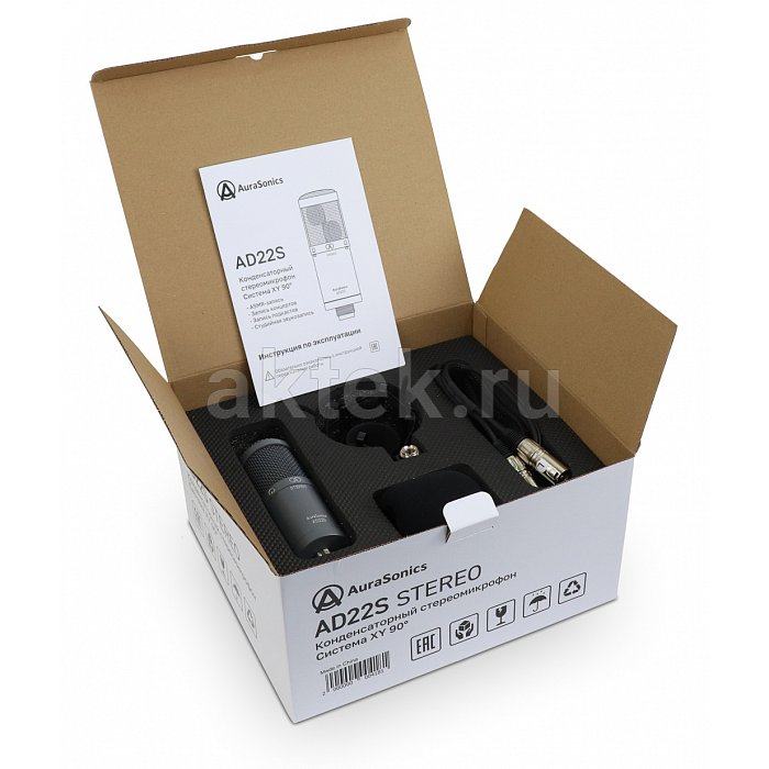 AuraSonics AD22S STEREO стерео микрофон студийный, золотой 4