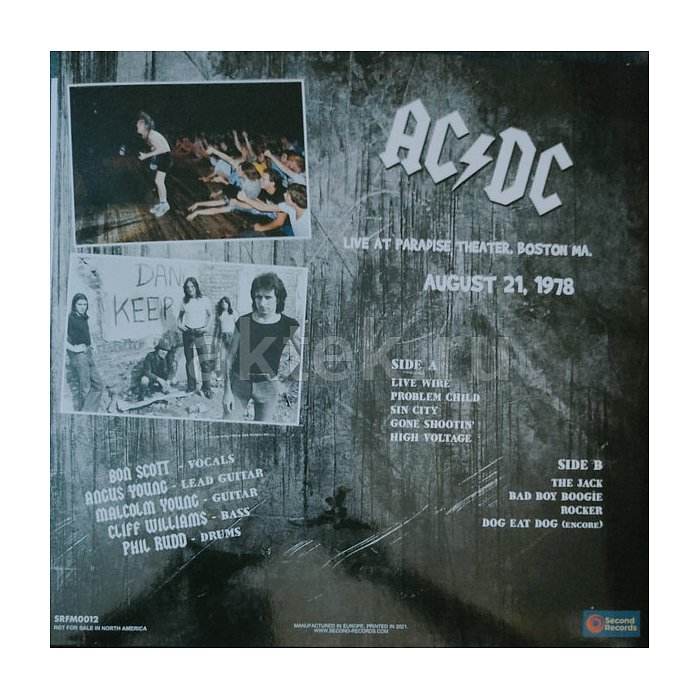 Виниловая пластинка AC/DC - LIVE AT PARADISE THEATER, BOSTON MA 180 GRAM CLEAR VINYL 12" 2